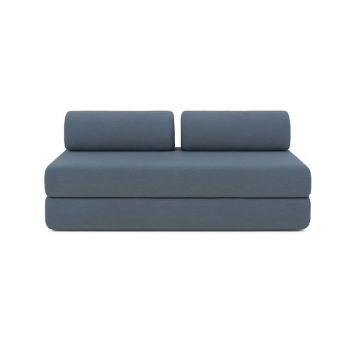 Canapé Droit Convertible 3,5 Places - Tissu Lisse - Bleu