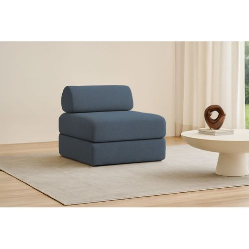 Fauteuil Modulable Et Convertible - Tissu Lisse - Bleu
