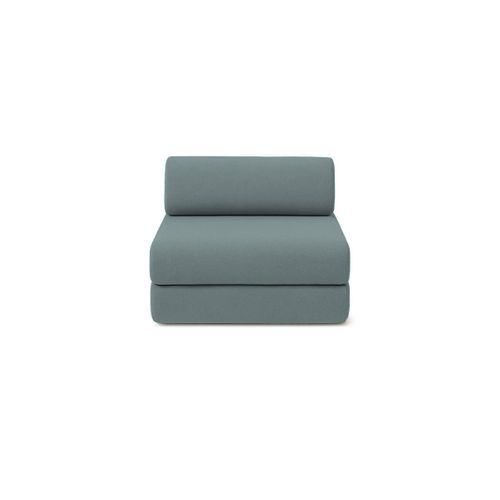 Canapé Droit Convertible 3 Places - Tissu Lisse - Bleu Vert