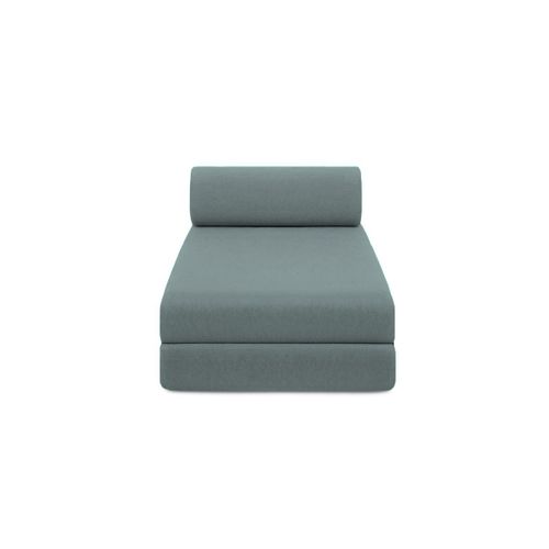 Canapé D'angle Convertible 5 Places - Tissu Lisse - Bleu Vert