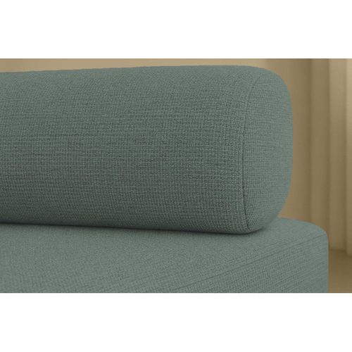 Canapé Droit Modulable Et Convertible 2 Places - Tissu Lisse - Bleu Vert