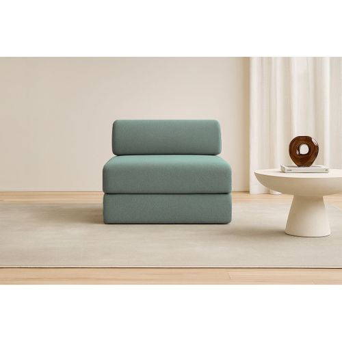 Fauteuil Modulable Et Convertible - Tissu Lisse - Bleu Vert
