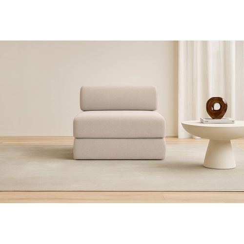 Fauteuil Modulable Et Convertible - Tissu Lisse - Beige