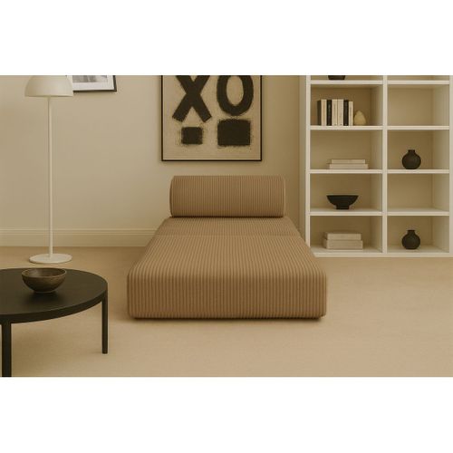 Fauteuil Modulable Et Convertible - Velours Côtelé - Jaune