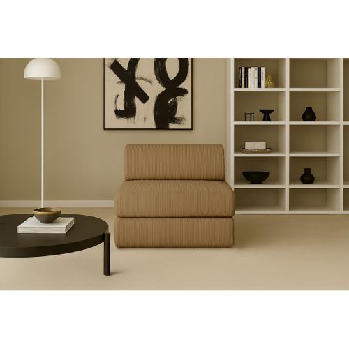 Fauteuil Modulable Et Convertible - Velours Côtelé - Jaune