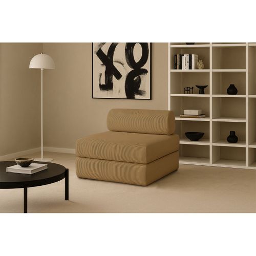 Fauteuil Modulable Et Convertible - Velours Côtelé - Jaune