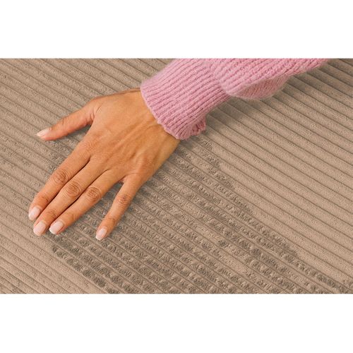 Canapé Droit Convertible 4 Places - Velours Côtelé - Taupe