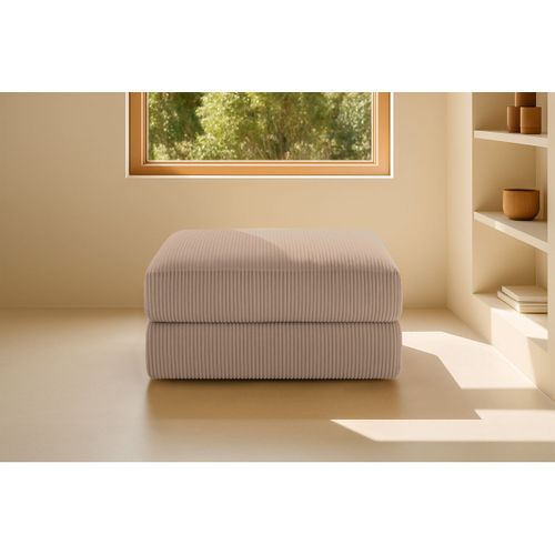 Pouf Modulable Et Convertible - Velours Côtelé - Taupe