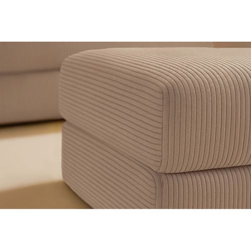 Pouf Modulable Et Convertible - Velours Côtelé - Taupe