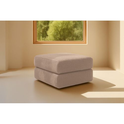 Pouf Modulable Et Convertible - Velours Côtelé - Taupe