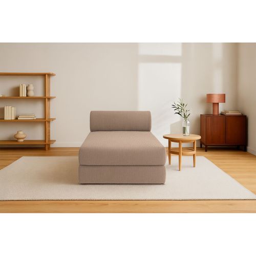 Méridienne Modulable Et Convertible - Velours Côtelé - Taupe