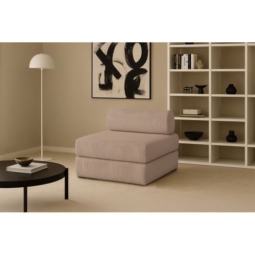 Fauteuil Modulable Et Convertible - Velours Côtelé - Taupe