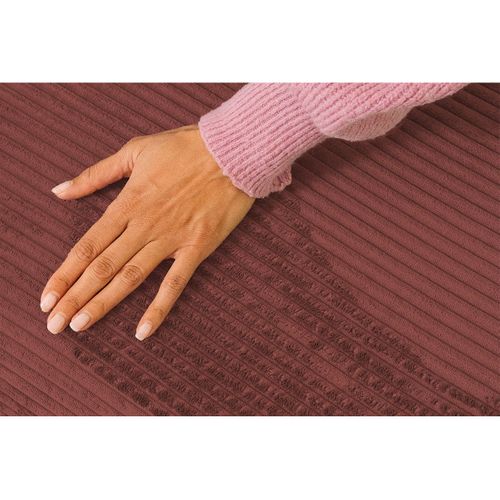 Canapé Droit Convertible 4 Places - Velours Côtelé - Rouge