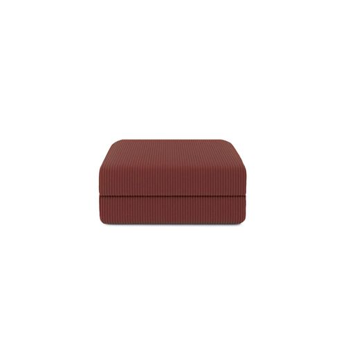 Pouf Modulable Et Convertible - Velours Côtelé - Rouge