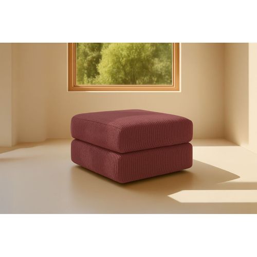 Pouf Modulable Et Convertible - Velours Côtelé - Rouge