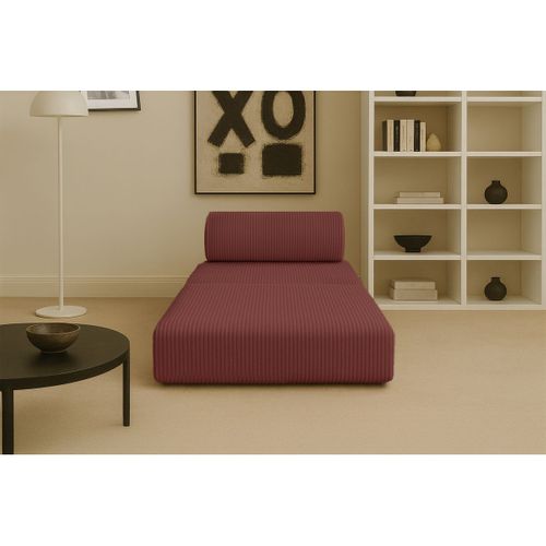 Fauteuil Modulable Et Convertible - Velours Côtelé - Rouge
