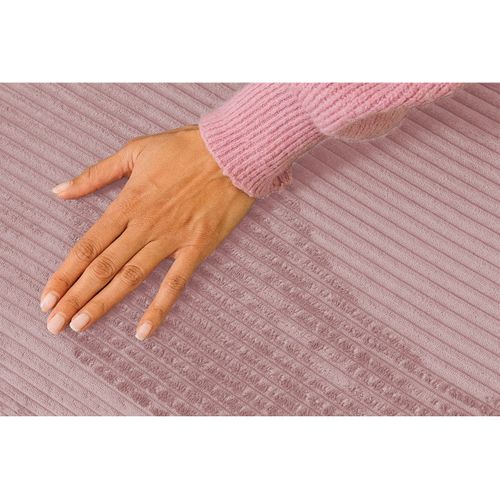 Pouf Modulable Et Convertible - Velours Côtelé - Rose Pâle