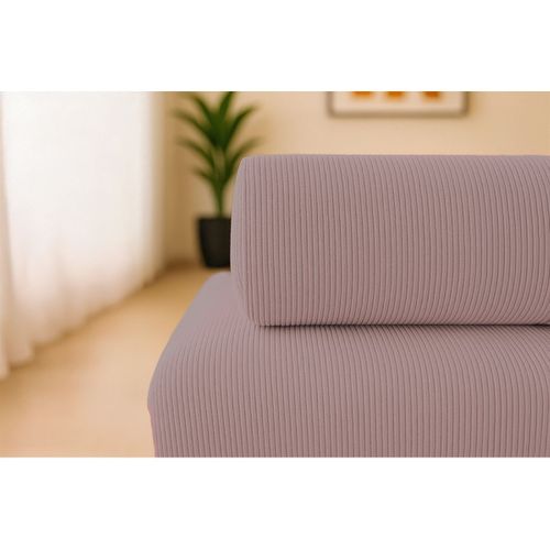 Canapé Droit Modulable Et Convertible 2 Places - Velours Côtelé - Rose Pâle