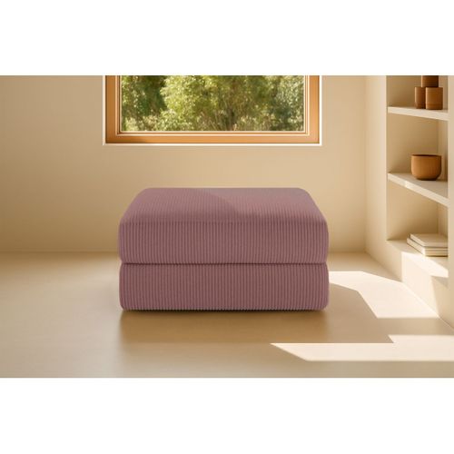 Pouf Modulable Et Convertible - Velours Côtelé - Rose