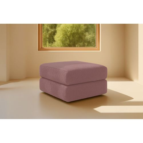 Pouf Modulable Et Convertible - Velours Côtelé - Rose