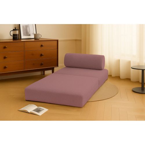 Fauteuil Modulable Et Convertible - Velours Côtelé - Rose