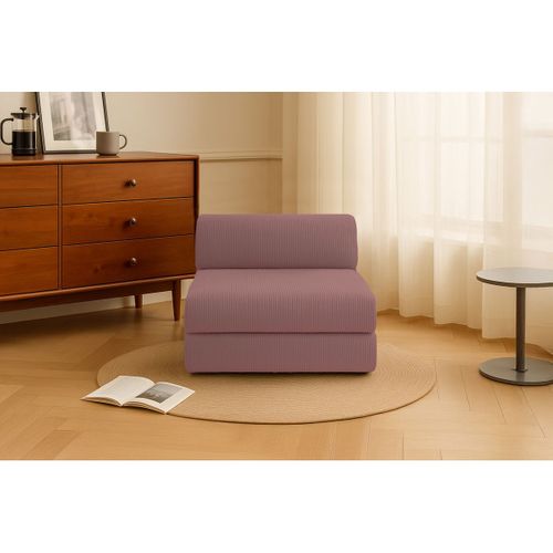 Fauteuil Modulable Et Convertible - Velours Côtelé - Rose