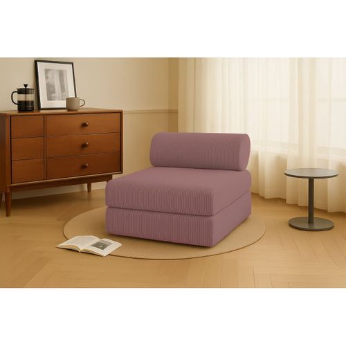 Fauteuil Modulable Et Convertible - Velours Côtelé - Rose