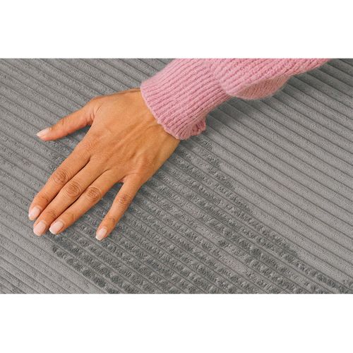 Pouf Modulable Et Convertible - Velours Côtelé - Gris Clair