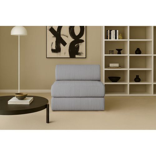 Fauteuil Modulable Et Convertible - Velours Côtelé - Gris Clair