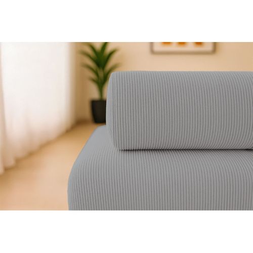 Fauteuil Modulable Et Convertible - Velours Côtelé - Gris Clair