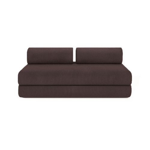 Canapé Droit Convertible 4,5 Places - Velours Côtelé - Marron