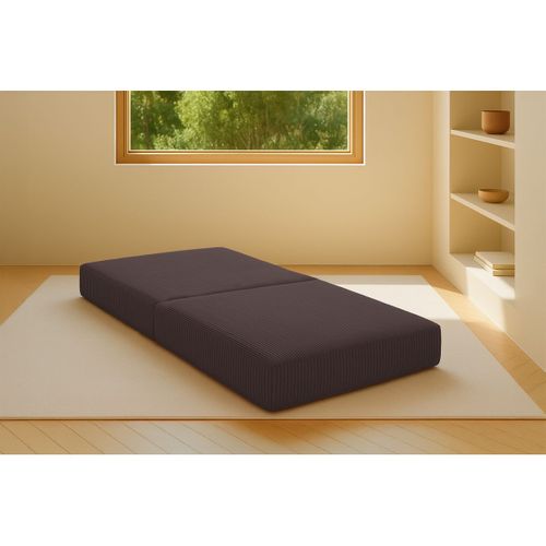 Pouf Modulable Et Convertible - Velours Côtelé - Marron