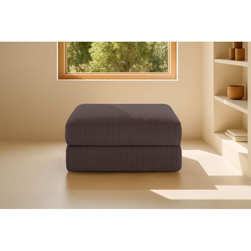 Pouf Modulable Et Convertible - Velours Côtelé - Marron