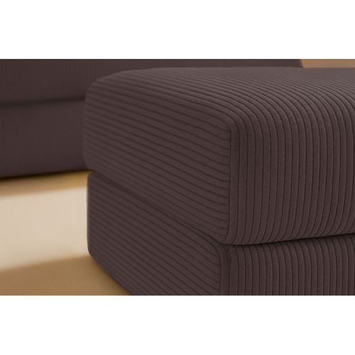 Pouf Modulable Et Convertible - Velours Côtelé - Marron