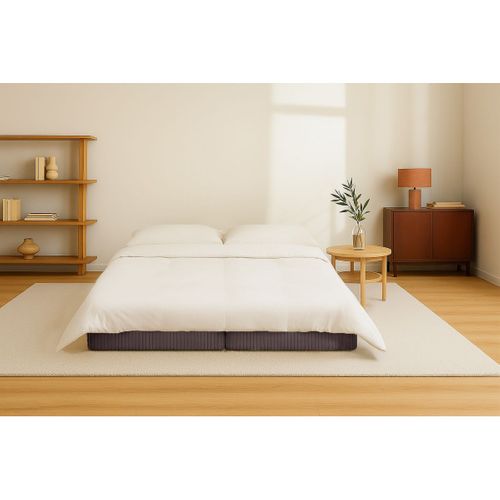 Méridienne Modulable Et Convertible - Velours Côtelé - Marron