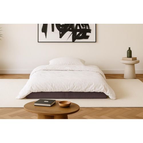 Canapé Droit Modulable Et Convertible 2 Places - Velours Côtelé - Marron