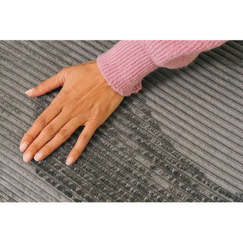 Pouf Modulable Et Convertible - Velours Côtelé - Gris