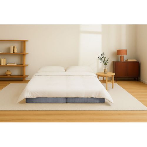 Méridienne Modulable Et Convertible - Velours Côtelé - Gris