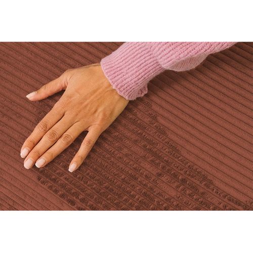 Pouf Modulable Et Convertible - Velours Côtelé - Terracotta