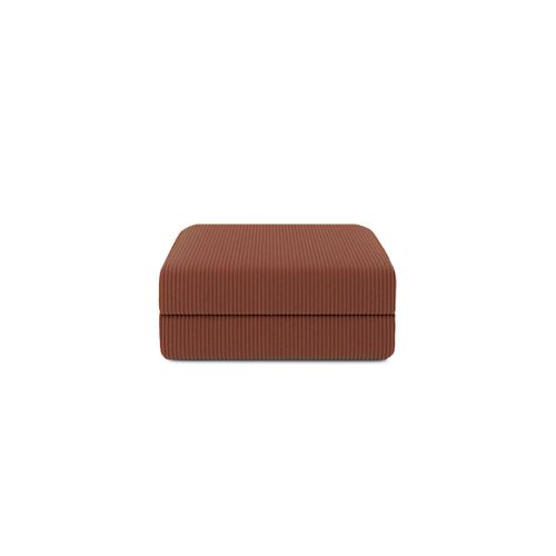 Pouf Modulable Et Convertible - Velours Côtelé - Terracotta