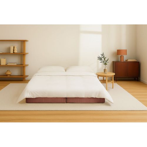 Méridienne Modulable Et Convertible - Velours Côtelé - Terracotta