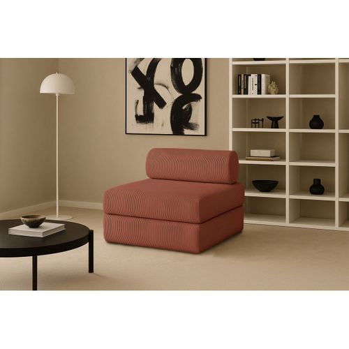 Fauteuil Modulable Et Convertible - Velours Côtelé - Terracotta