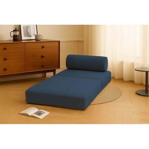 Fauteuil Modulable Et Convertible - Velours Côtelé - Bleu