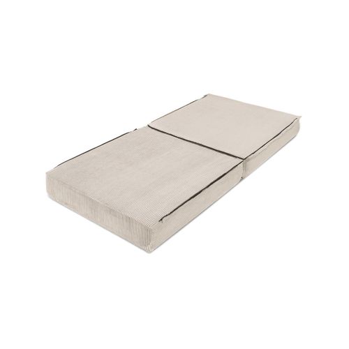 Canapé D'angle Convertible 4 Places - Velours Côtelé - Blanc