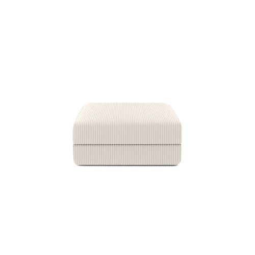 Pouf Modulable Et Convertible - Velours Côtelé - Blanc