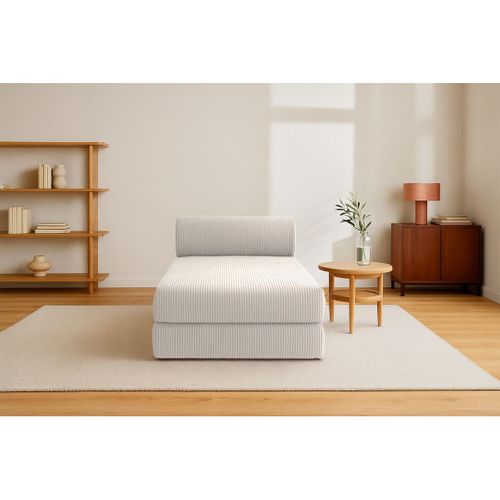 Méridienne Modulable Et Convertible - Velours Côtelé - Blanc