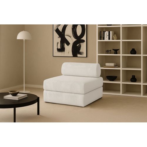 Fauteuil Modulable Et Convertible - Velours Côtelé - Blanc