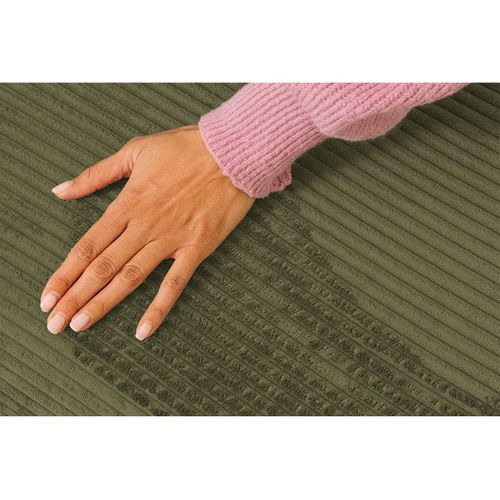 Canapé Droit Convertible 4 Places - Velours Côtelé - Vert