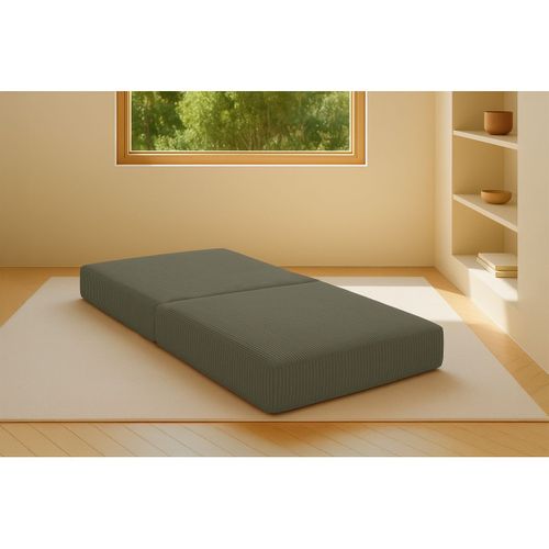 Pouf Modulable Et Convertible - Velours Côtelé - Vert