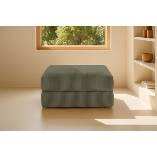 Pouf Modulable Et Convertible - Velours Côtelé - Vert